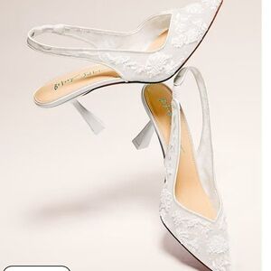 Blue by Betsey Johnson Nikki Mesh Flower Beaded Slingback Pumps